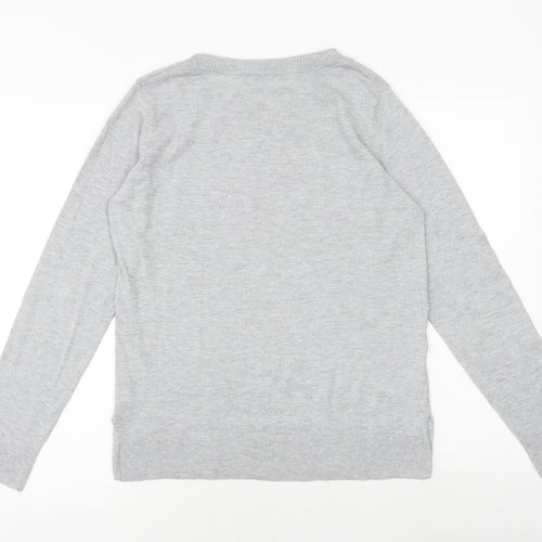 NEXT Womens Grey Round Neck Polyester Pullover Jumper Size 10
