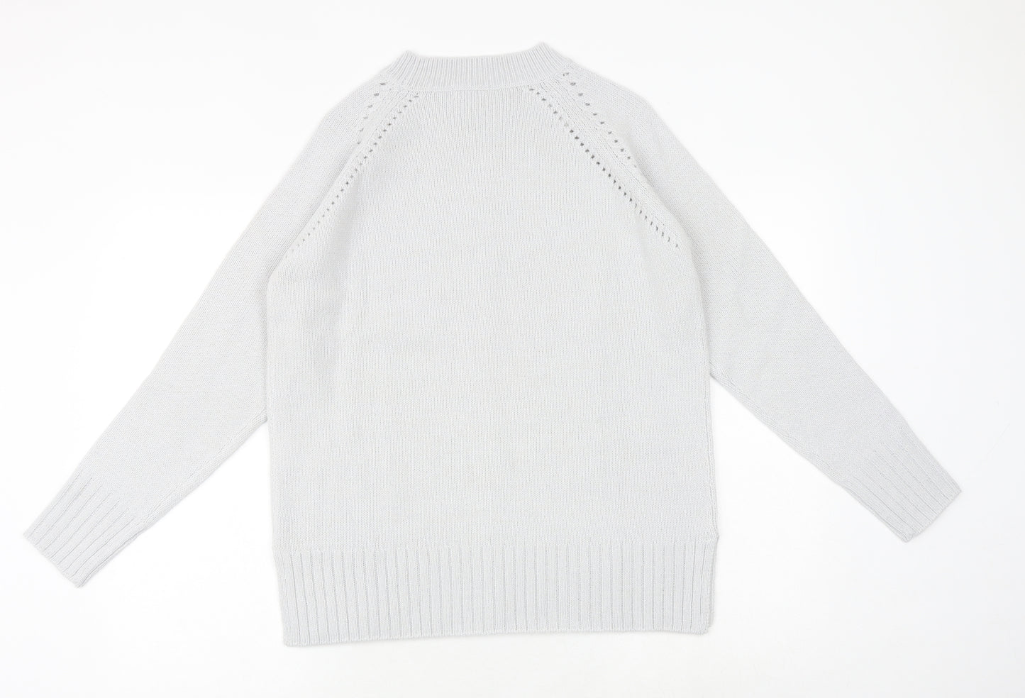 Damart Womens Grey Round Neck Acrylic Pullover Jumper Size 10 - Size 10-12