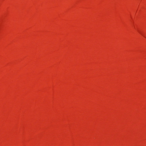 DASH Womens Orange Cotton Basic T-Shirt Size 14 Scoop Neck