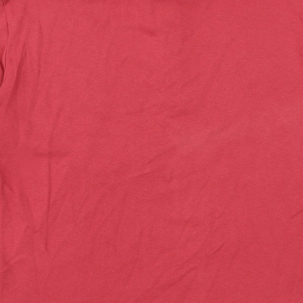 Marks and Spencer Womens Red 100% Cotton Basic T-Shirt Size 12 Collared