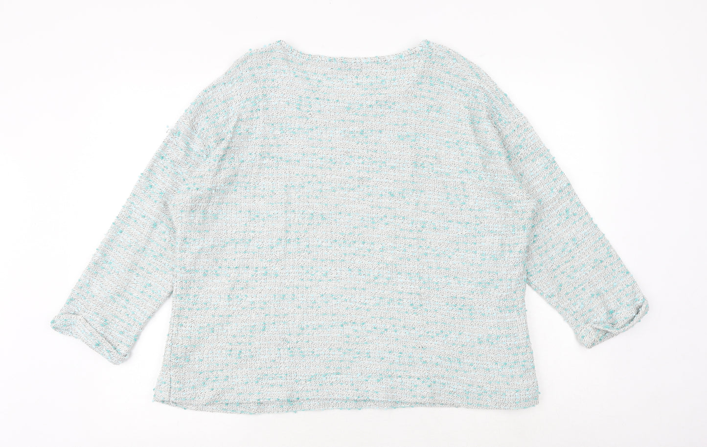 Bonmarché Womens Blue Round Neck Polyester Pullover Jumper Size 20