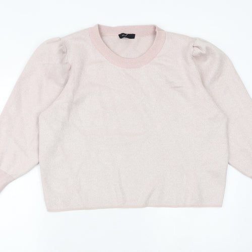 New Look Womens Pink Viscose Pullover Sweatshirt Size 18 Pullover