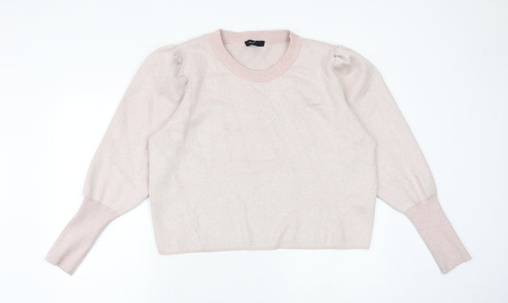 New Look Womens Pink Viscose Pullover Sweatshirt Size 18 Pullover