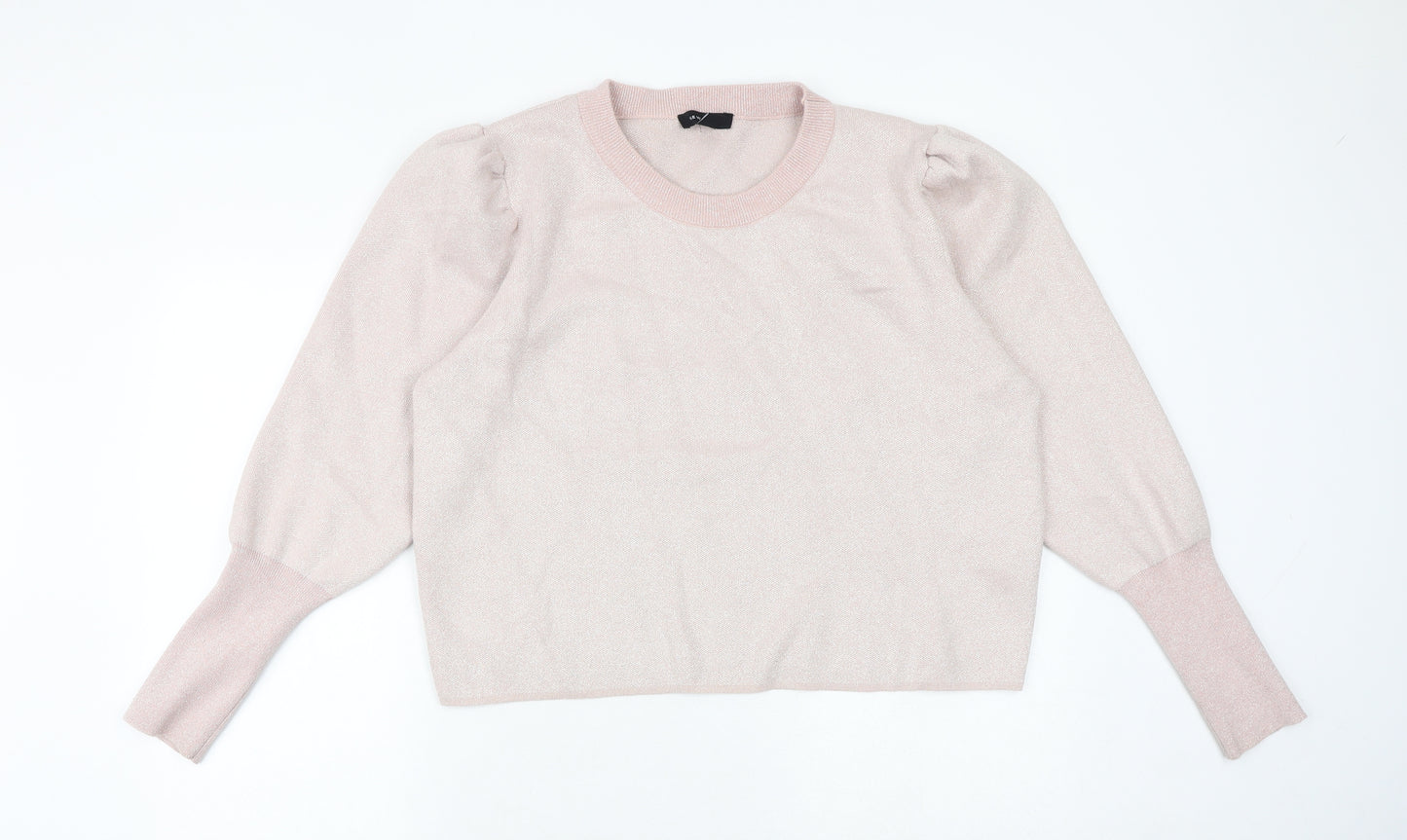 New Look Womens Pink Viscose Pullover Sweatshirt Size 18 Pullover