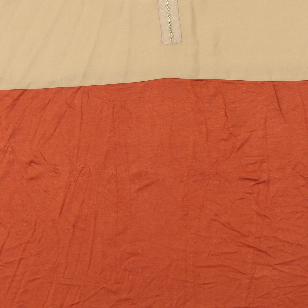 New Look Womens Orange Viscose Basic T-Shirt Size 14 Round Neck