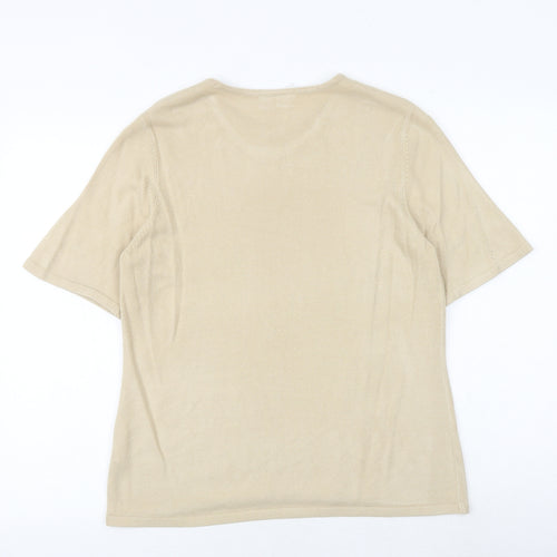 BHS Womens Beige Round Neck Acrylic Pullover Jumper Size 18