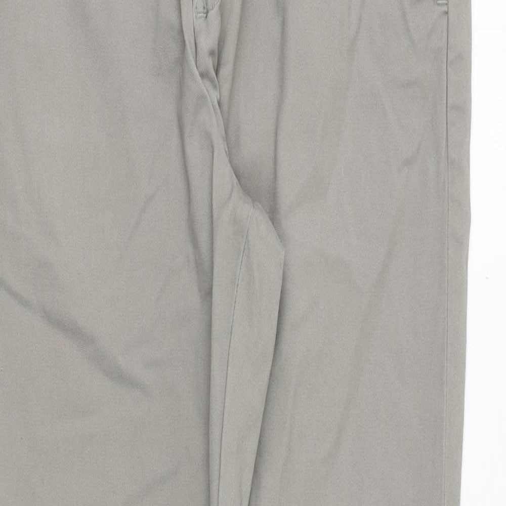 New Look Mens Grey Cotton Chino Trousers Size 34 in Regular Zip