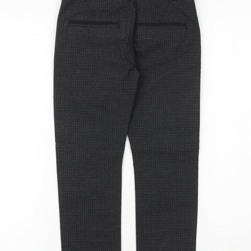 Undeniable Dudes Boys Grey Check Polyester Chino Trousers Size 6 Years Regular Zip