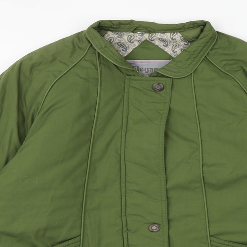 Eleganze Womens Green Jacket Size S Zip