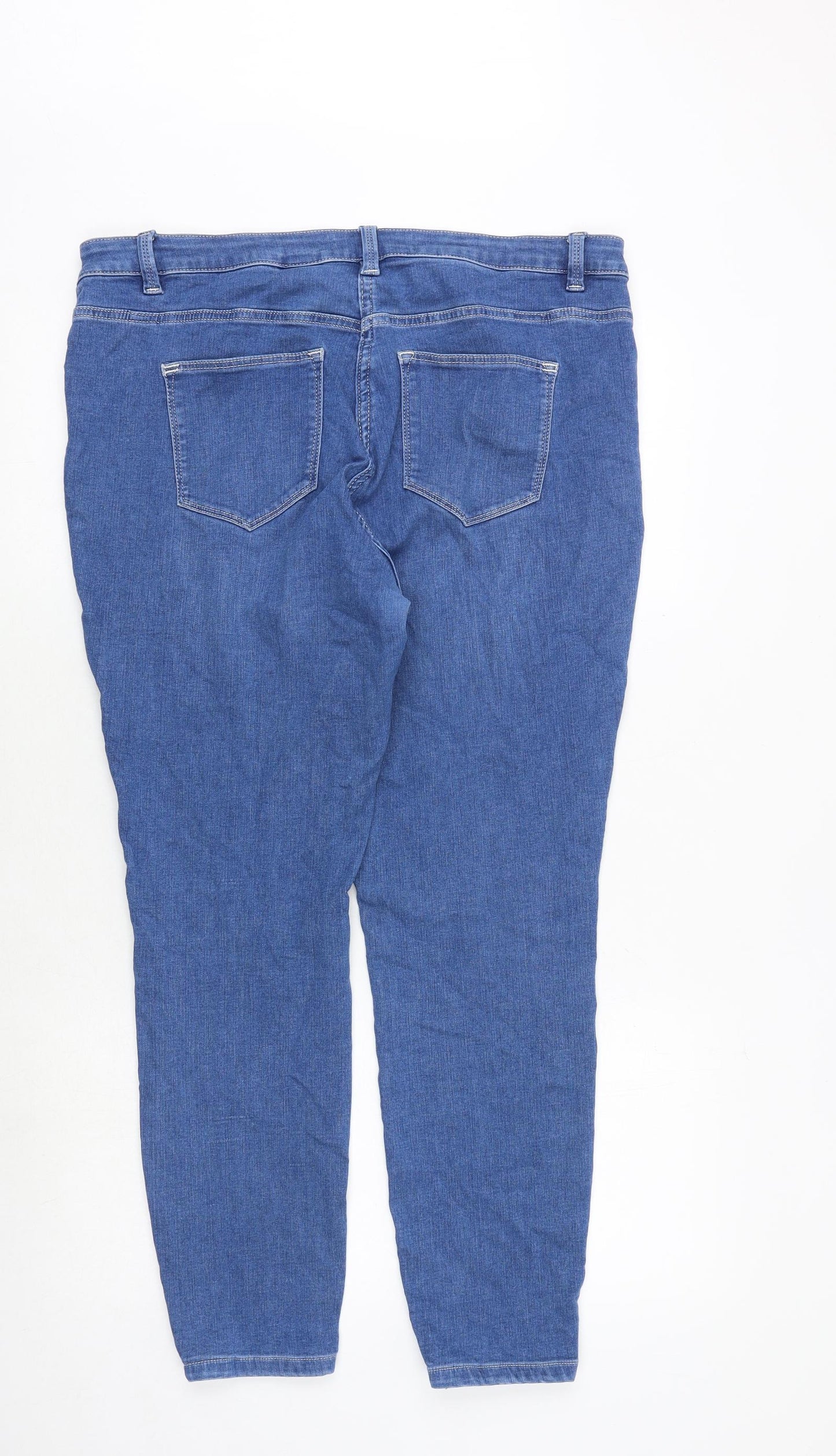 NEXT Womens Blue Cotton Jegging Jeans Size 18 Regular Zip