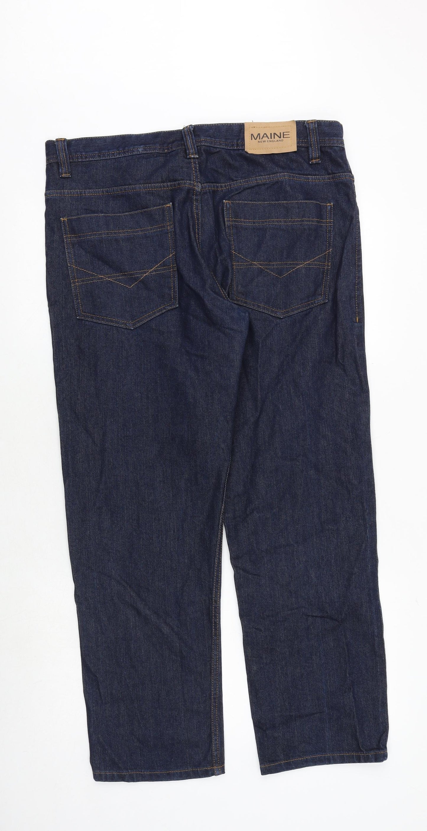 Maine Mens Blue Cotton Straight Jeans Size 36 in Regular Zip - Short