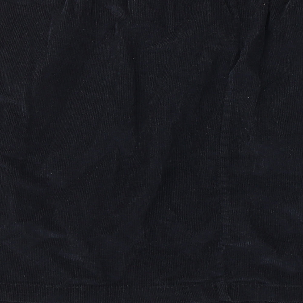 Indigo Womens Black Cotton A-Line Skirt Size 10 Button