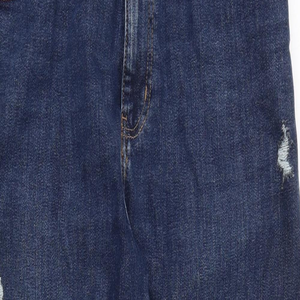 Yours For Good Womens Blue Cotton Skinny Jeans Size 14 Regular Zip