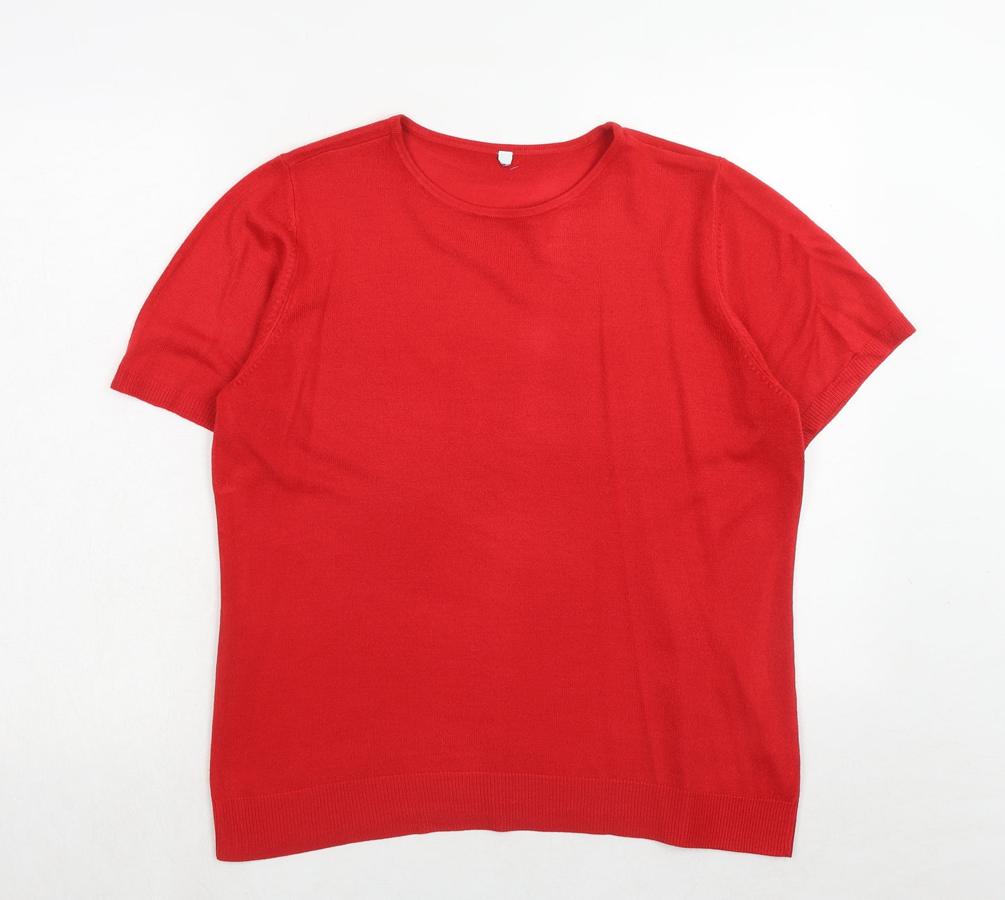 BHS Womens Red Round Neck Acrylic Pullover Jumper Size 14