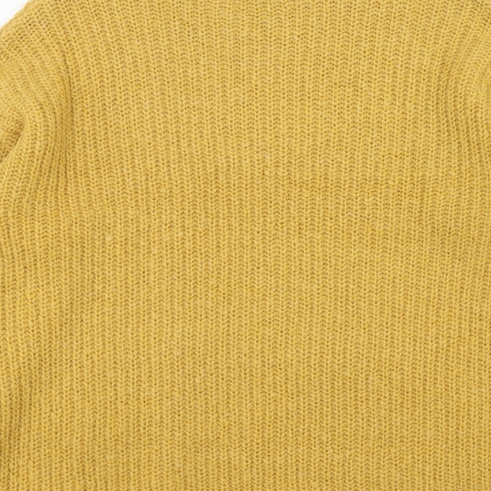 New Look Womens Yellow Round Neck Acrylic Pullover Jumper Size S