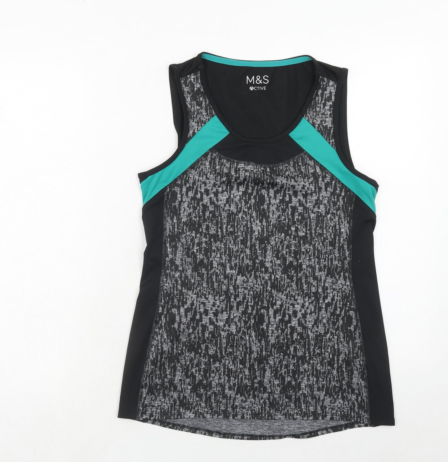 Marks and Spencer Womens Grey Colourblock Polyester Pullover Tank Size 10 Scoop Neck Pullover