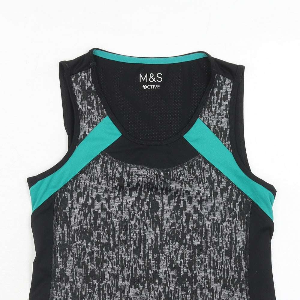 Marks and Spencer Womens Grey Colourblock Polyester Pullover Tank Size 10 Scoop Neck Pullover