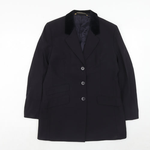 Marks and Spencer Womens Blue Wool Jacket Suit Jacket Size 14