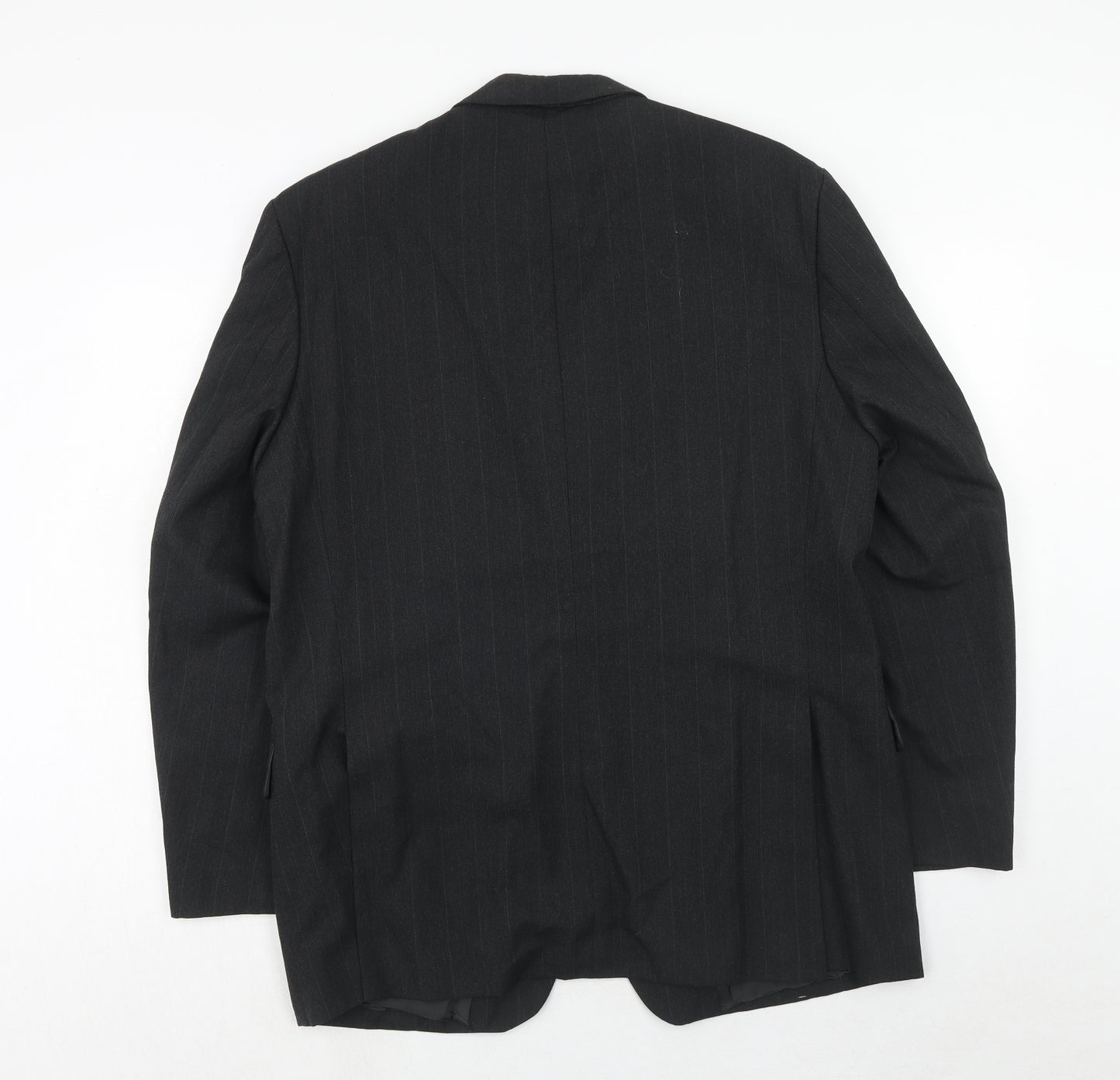 Brook Taverner Mens Grey Striped Polyester Jacket Suit Jacket Size 42 Regular