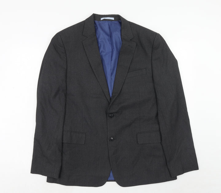 Marks and Spencer Mens Grey Polyester Jacket Suit Jacket Size 44 Regular