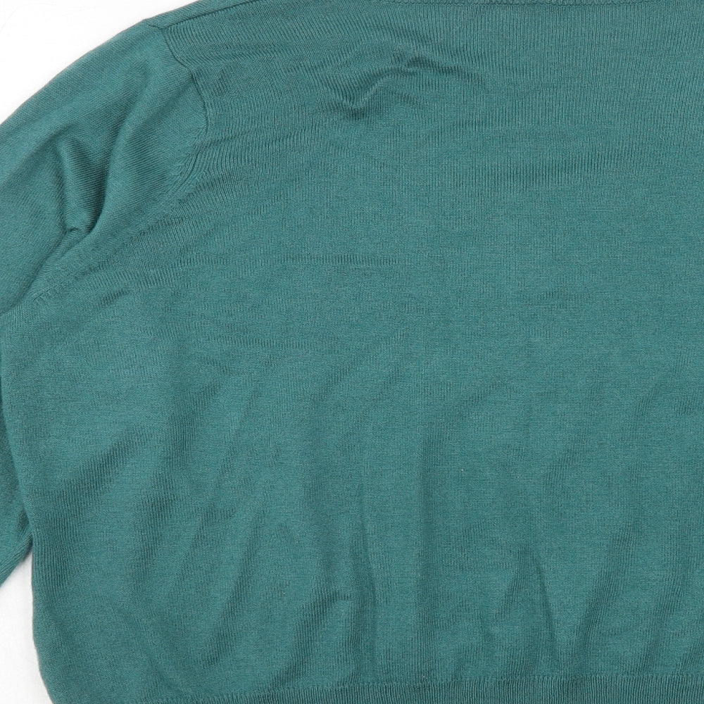 Evans Womens Green Scoop Neck Acrylic Pullover Jumper Size 22