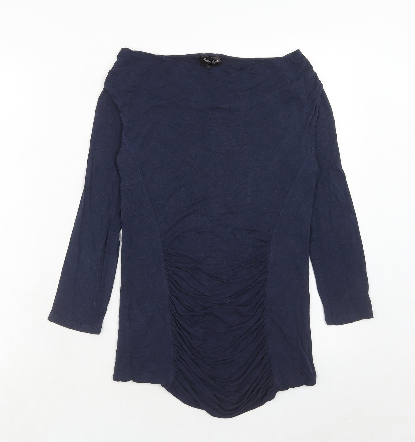 Phase Eight Womens Blue Viscose Basic Blouse Size M Round Neck