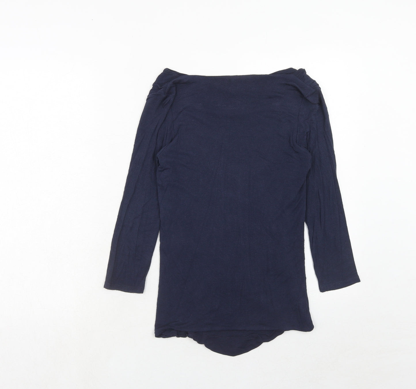 Phase Eight Womens Blue Viscose Basic Blouse Size M Round Neck