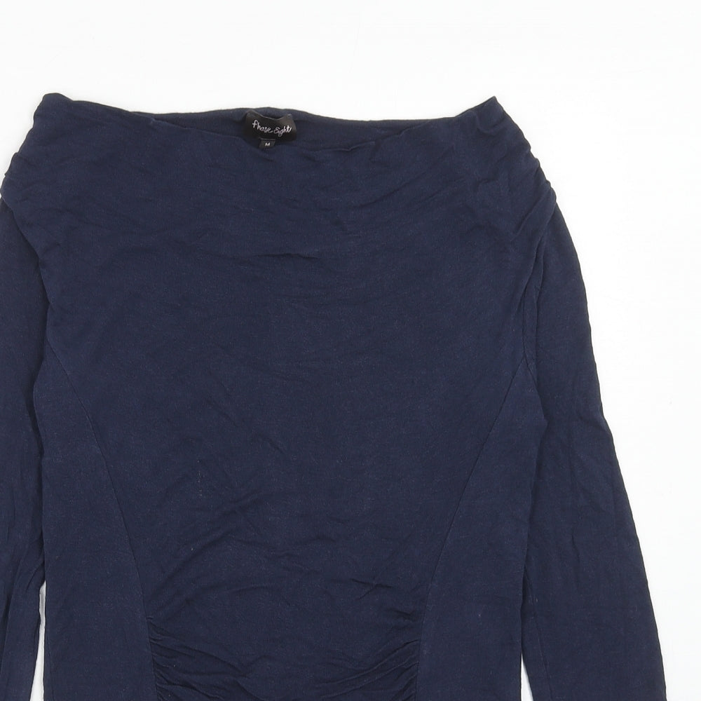 Phase Eight Womens Blue Viscose Basic Blouse Size M Round Neck