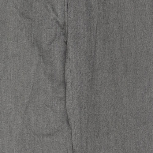 Marks and Spencer Mens Grey Polyester Trousers Size 30 in L33 in Regular Hook & Eye