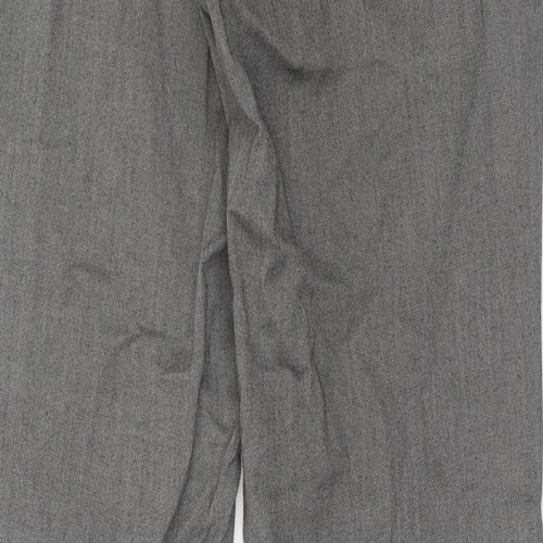 Marks and Spencer Mens Grey Polyester Trousers Size 30 in L33 in Regular Hook & Eye