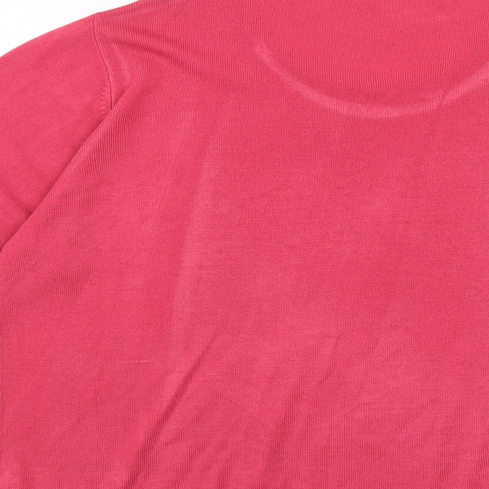 Marks and Spencer Womens Pink Round Neck Acrylic Pullover Jumper Size 20