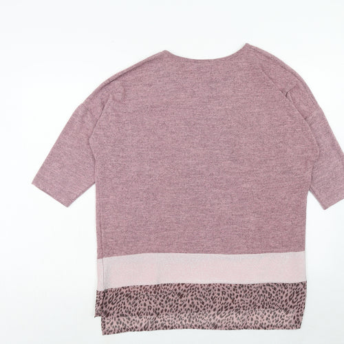 Klass Womens Pink Viscose Basic T-Shirt Size S Round Neck
