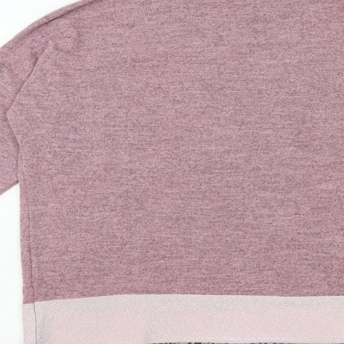 Klass Womens Pink Viscose Basic T-Shirt Size S Round Neck