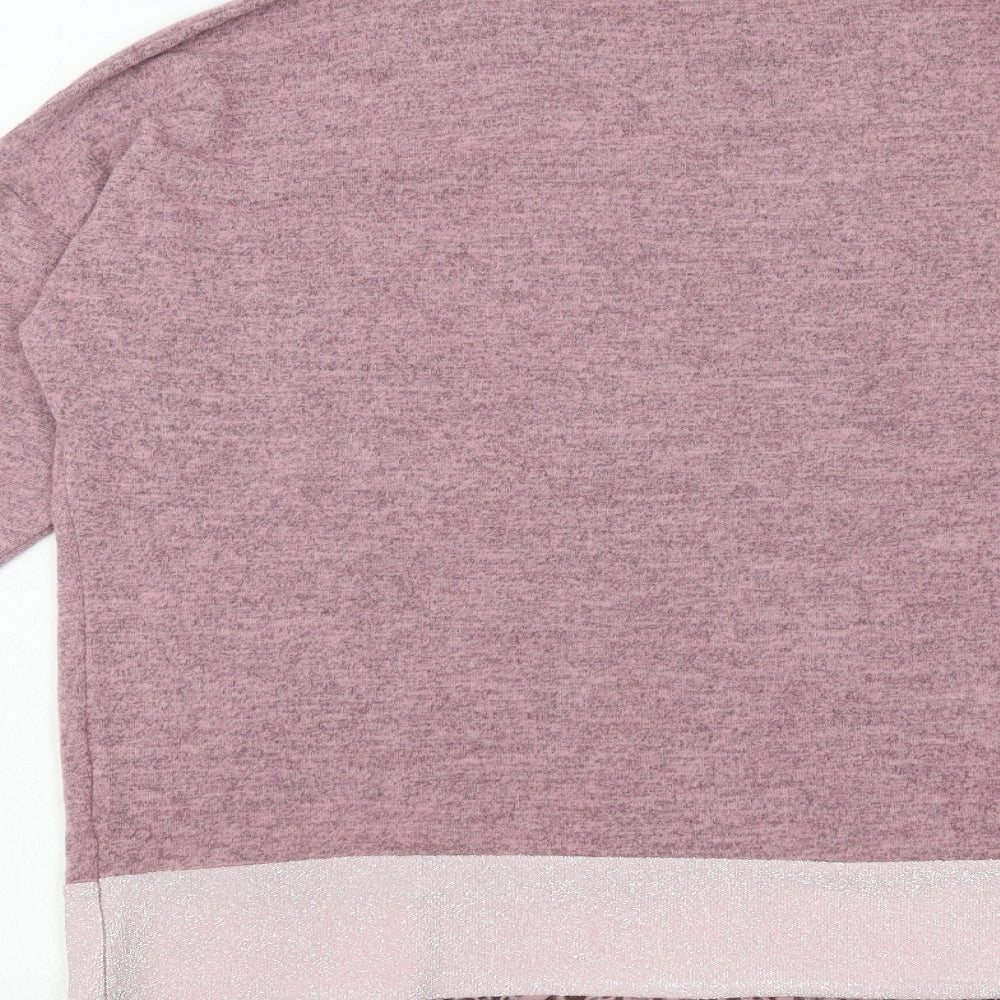 Klass Womens Pink Viscose Basic T-Shirt Size S Round Neck