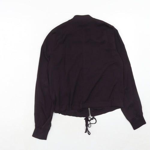 H&M Womens Purple Bomber Jacket Jacket Size 4 Zip
