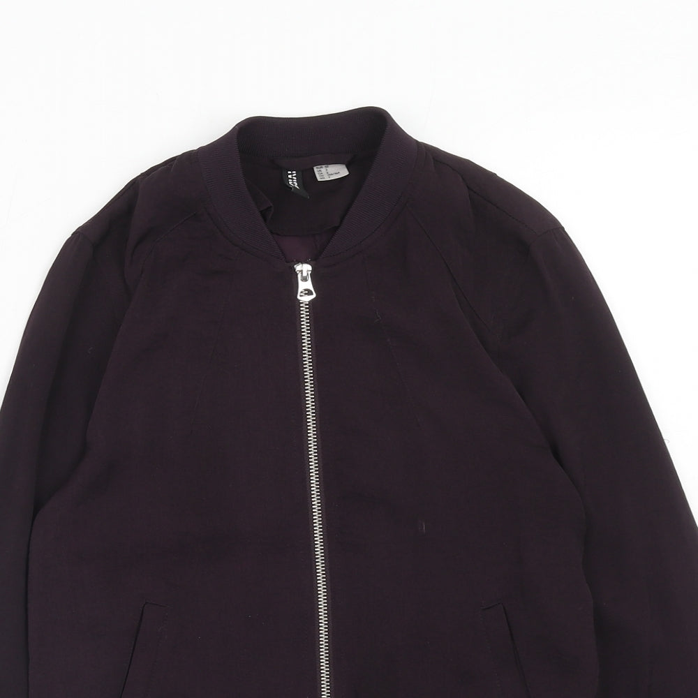 H&M Womens Purple Bomber Jacket Jacket Size 4 Zip