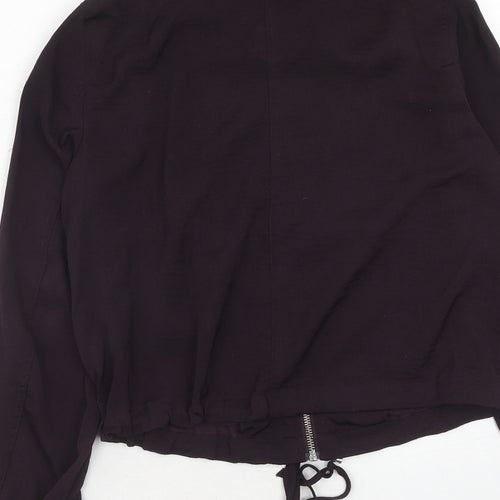 H&M Womens Purple Bomber Jacket Jacket Size 4 Zip