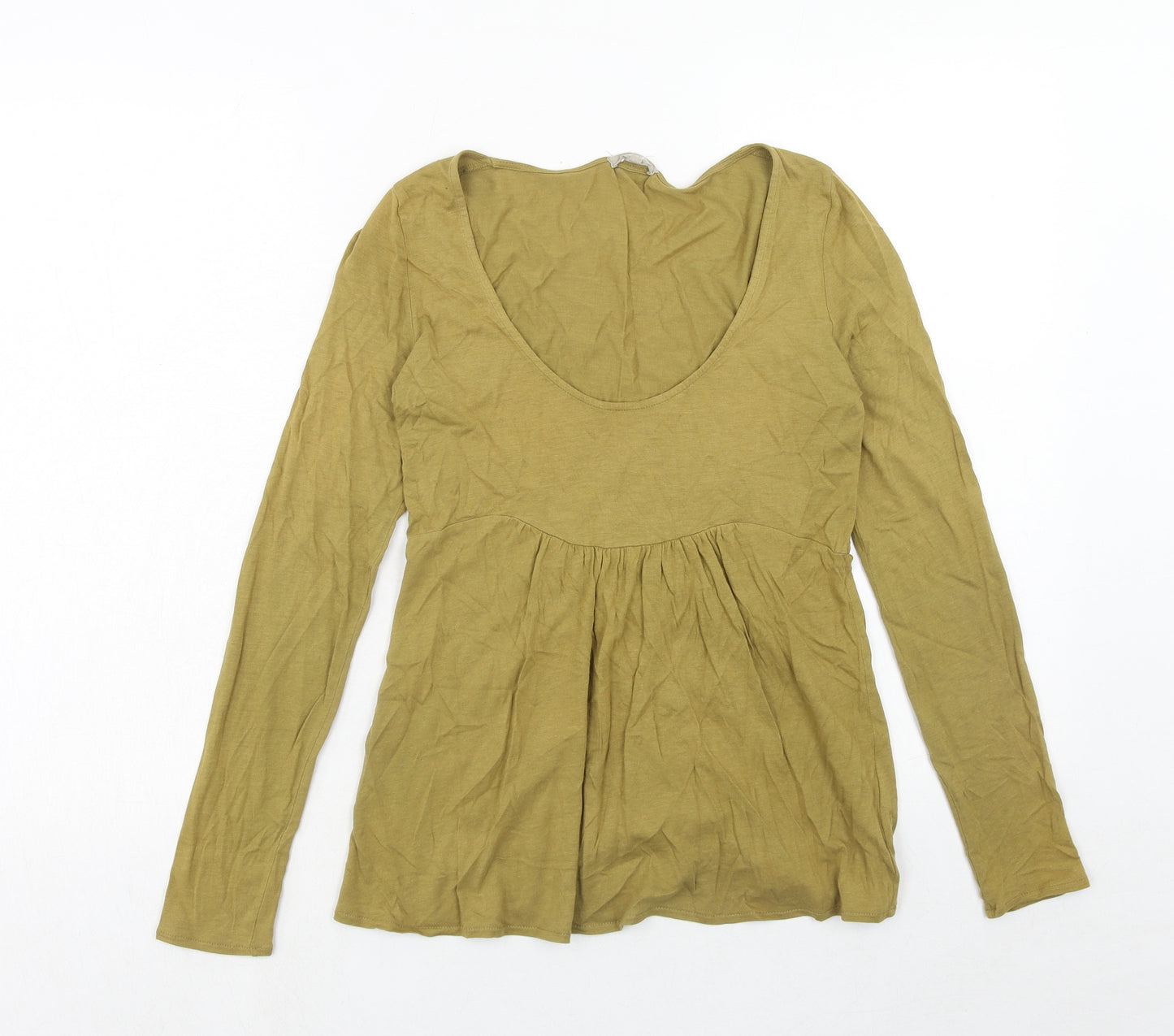 Jigsaw Womens Green Cotton Basic T-Shirt Size S Scoop Neck