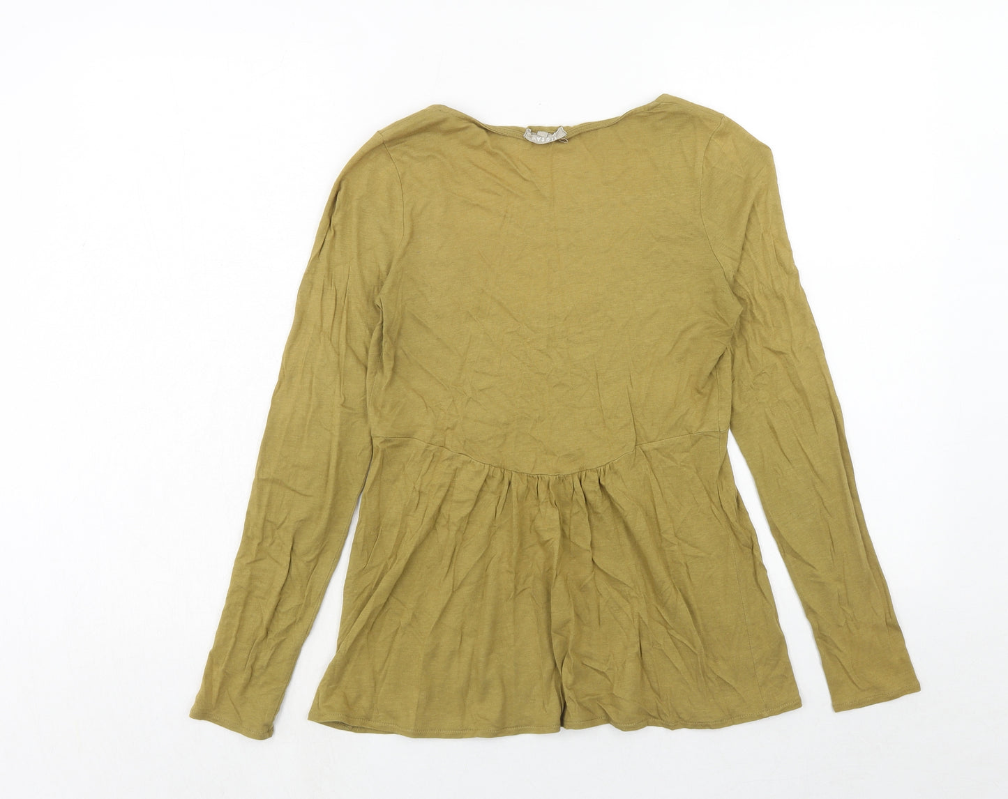 Jigsaw Womens Green Cotton Basic T-Shirt Size S Scoop Neck