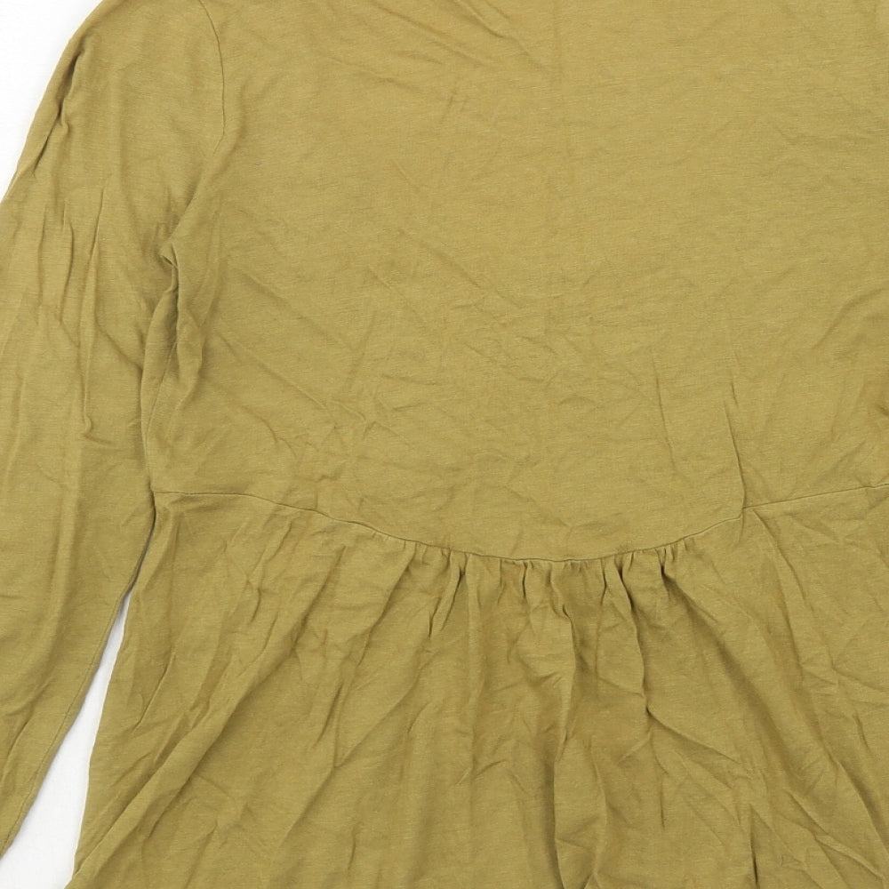 Jigsaw Womens Green Cotton Basic T-Shirt Size S Scoop Neck