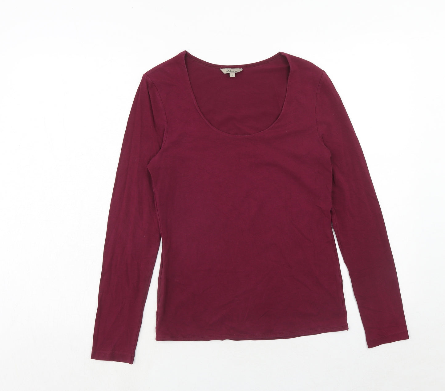 Kew Womens Purple Cotton Basic T-Shirt Size M Scoop Neck