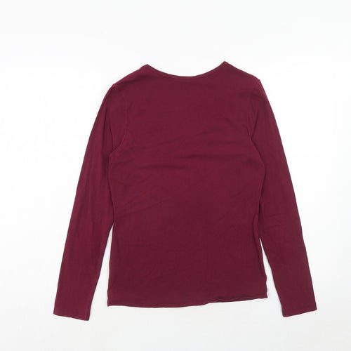 Kew Womens Purple Cotton Basic T-Shirt Size M Scoop Neck