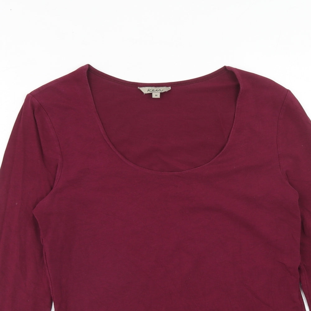 Kew Womens Purple Cotton Basic T-Shirt Size M Scoop Neck