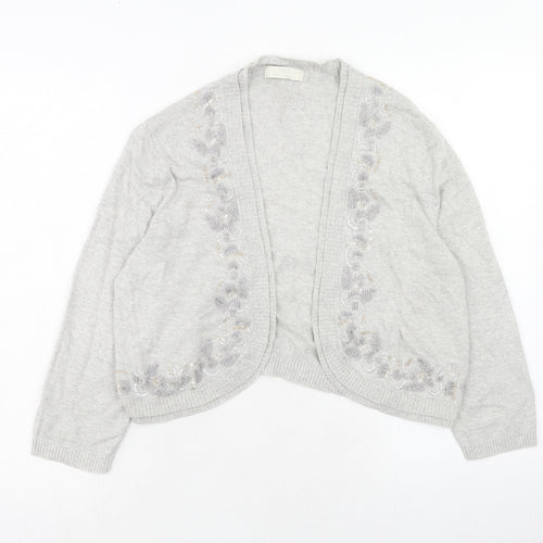 Marks and Spencer Womens Grey V-Neck Viscose Cardigan Jumper Size 16
