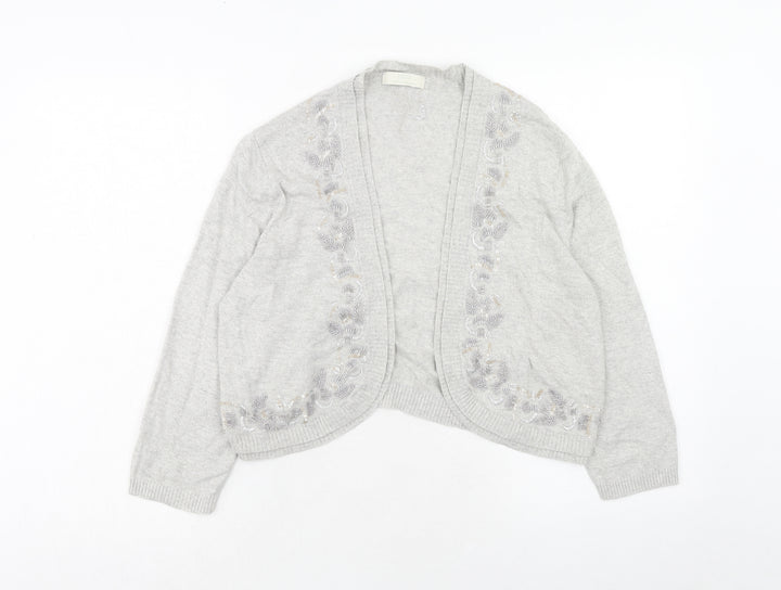 Marks and Spencer Womens Grey V-Neck Viscose Cardigan Jumper Size 16