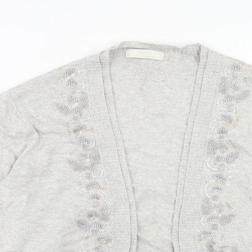 Marks and Spencer Womens Grey V-Neck Viscose Cardigan Jumper Size 16