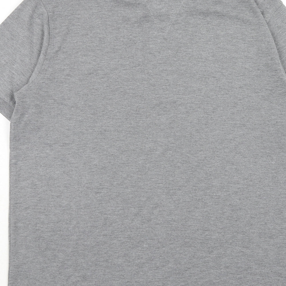 HUGO BOSS Mens Grey Cotton Polo Size L Collared Button