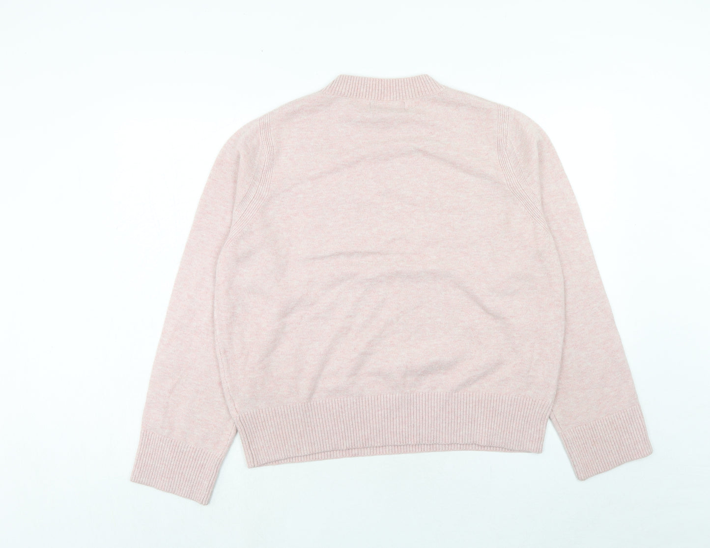Marks and Spencer Womens Pink Roll Neck Polyester Pullover Jumper Size L - Wonder