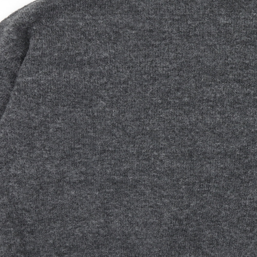 Marks and Spencer Womens Grey Round Neck Acrylic Pullover Jumper Size M - Star
