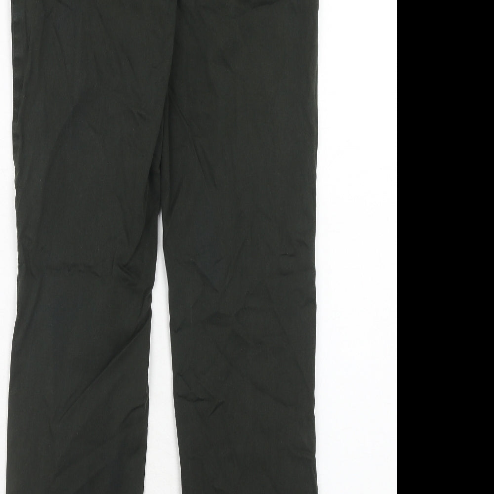Marks and Spencer Womens Green Cotton Trousers Size 8 Regular Zip - Contrast Stitching